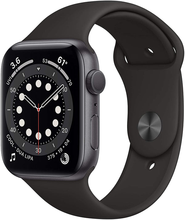 Apple Watch Series 6 GPS 44mm SPACE GRAY Aluminum Case with Black Sport Band