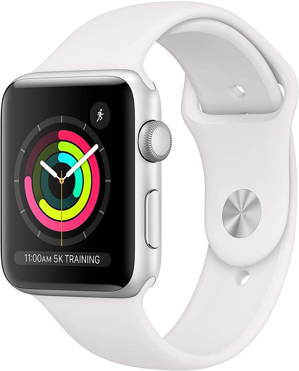 Apple Watch Series 3 (GPS Only) 42mm Silver Aluminum - White Sport Band