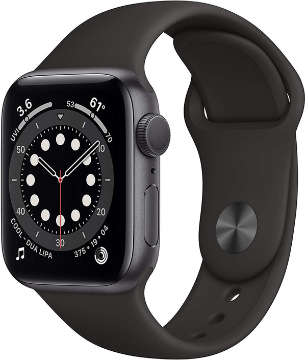 Apple Watch Series 6 40mm Space Gray Aluminum Case with Black Sport Band